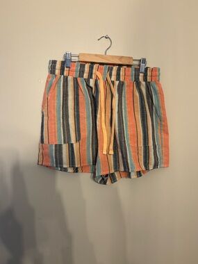 Multicolor Striped Drawstring Women’s Shorts